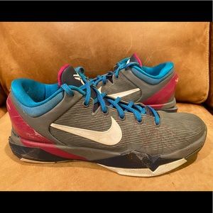Nike Kobe VII 7 System Fireberry Grey Shoes 8.5